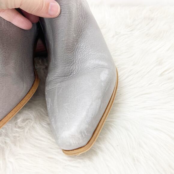 Franco Sarto 6.5 M Womens Gray Leather Ashbury Low Cut Ankle Booties Boots - Picture 6 of 9